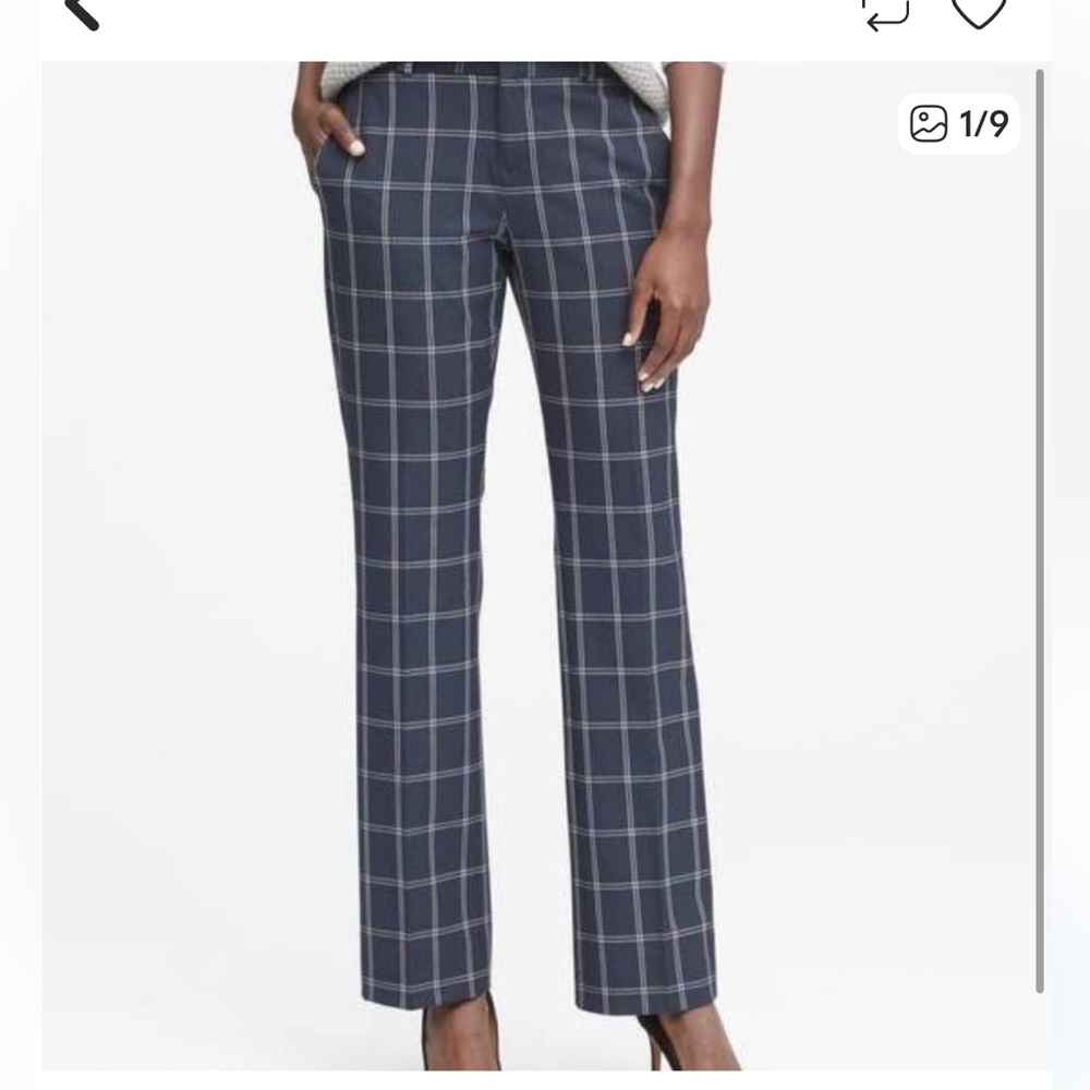 Banana Republic  Plaid wool blend Women's Logan Trousers